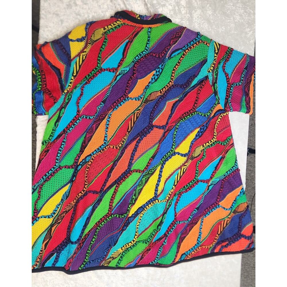 Vintage Cuggi "Coogi" Womens Multicolor Cotton Knit Australia Cardigan-Size SS - Picture 12 of 16